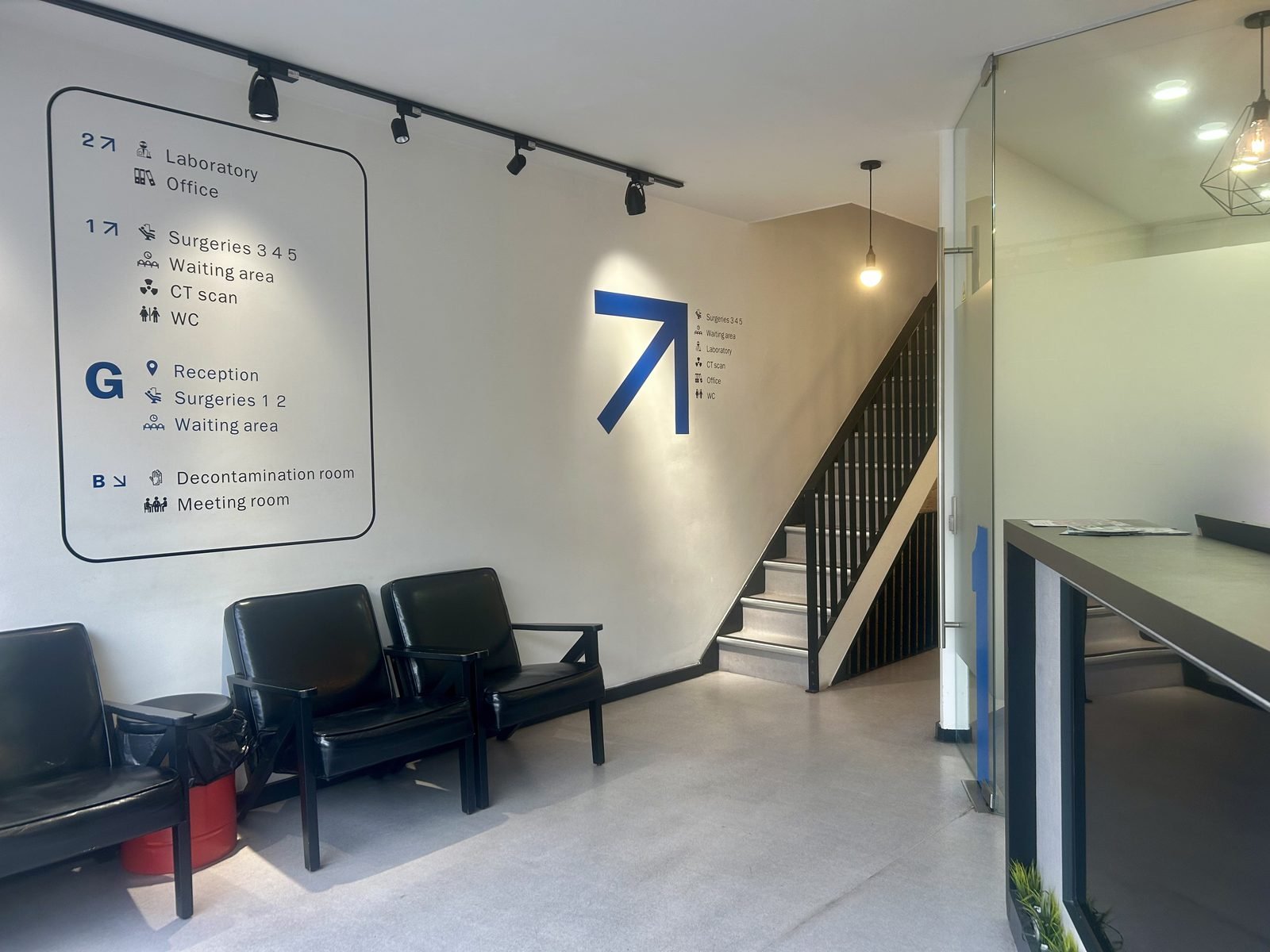 The reception and waiting area at UK Smiles Stratford